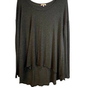 Aritzia Wilfred Scoop Neck Long Sleeve High-Low Top Grey Size Small